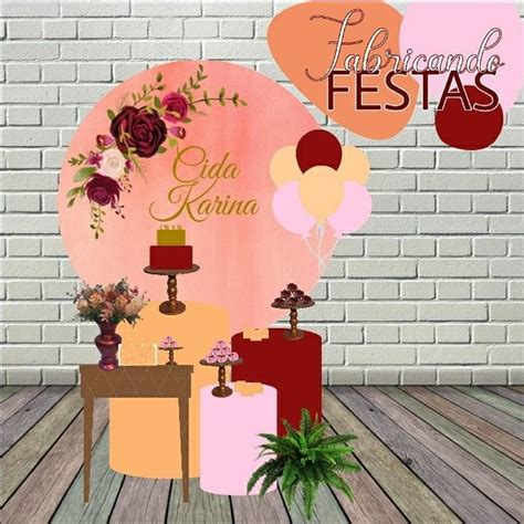 Painel De Aniversário Feminino Para Imprimir - Projeto de Festa | Painéis de aniversário, Festa, Painel para festa