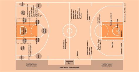 Basketball Court Dimensions, Size & Diagram Nba Basketball Hoop ...