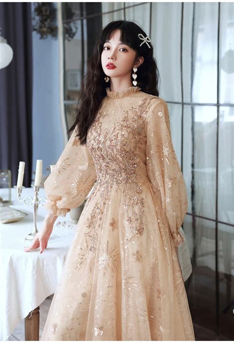 beautiful prom dress modest evening dresses  long sleeves etsy