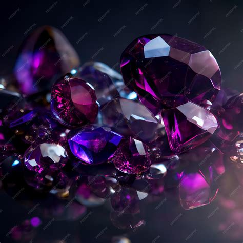 Premium AI Image | Purple gems are on a black background with a purple