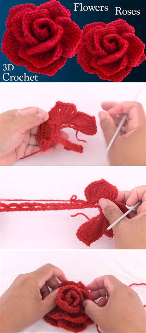 How To Crochet A Rose Free Pattern Web Easy Crochet Rose Pattern ...