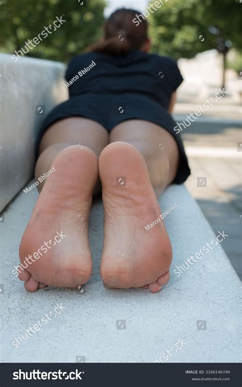 Woman Shows Her Bare Feet Soles Stock Photo 2266146749 | Shutterstock