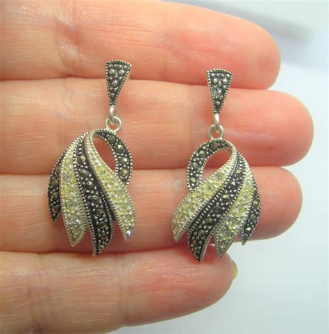 Sterling silver sparkling earrings | Etsy