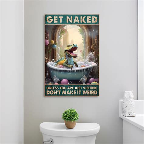 Trinx Dinosaur Get Naked On Canvas Graphic Art | Wayfair