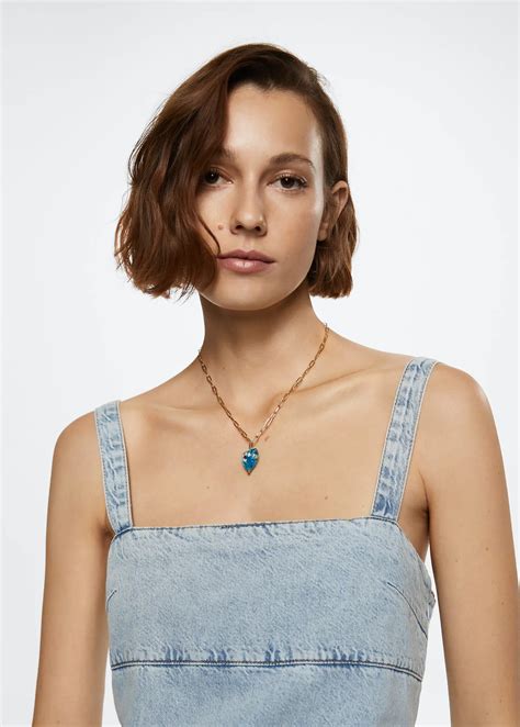 blue heart necklace – Aulerio