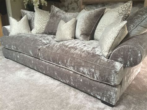 Grey Velvet Sofa Meridian Mercer Grey Velvet Sofa 12046640 - TheSofa