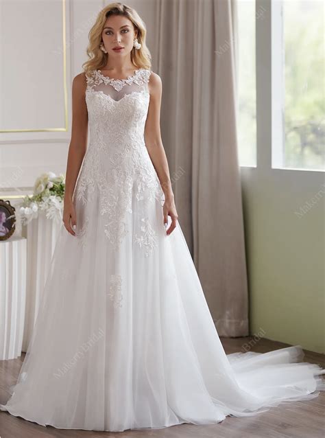 Ball Gown Wedding Dresses With Illusion Neckline Contemporary Organza