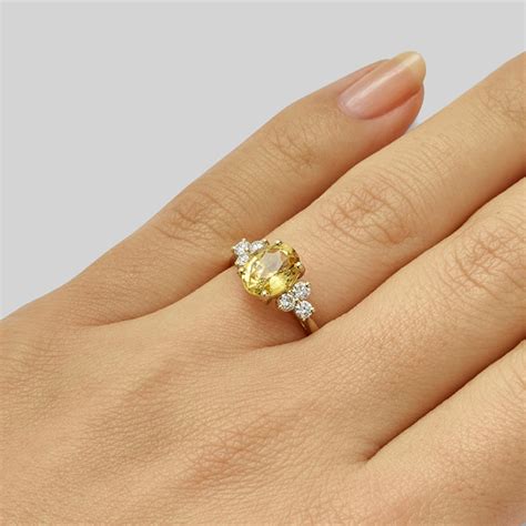 yellow sapphire  diamond ring hatton garden uk london victorian