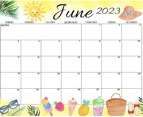 June Summer Calendar - Printable Calendars AT A GLANCE