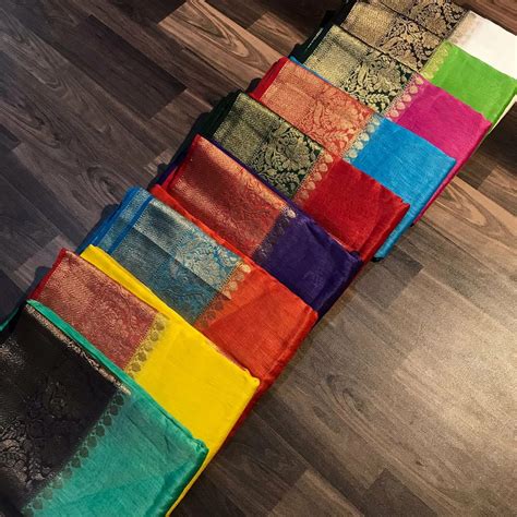 Beautiful Colors In Banras Linen silk Sarees | siri designers