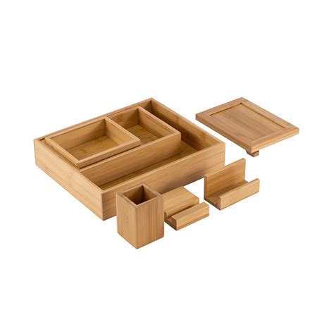 Desky Bamboo Organiser Set