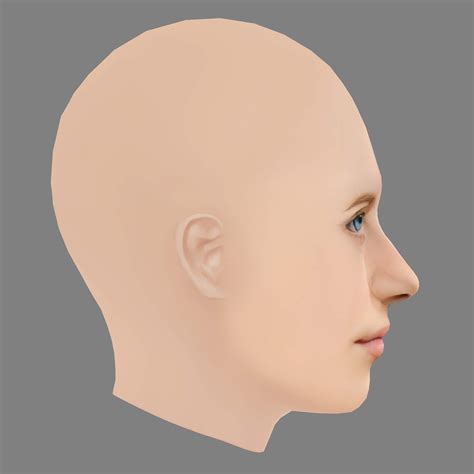 Emilia Pieske Head no Hair Low Poly Head for Game - 3D Model by Nammichael