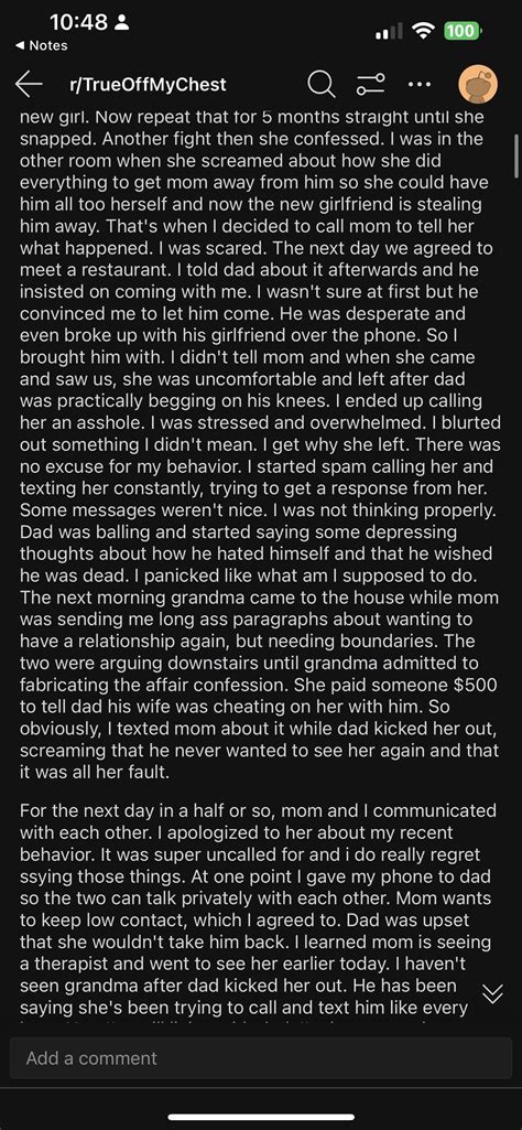 Okay so i have the mom’s POV and daughter’s POV and the mom’s update