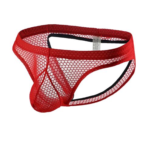 Yaoyar Men's Sexy Panties Jockstrap Breathable Underwear Mesh Jock