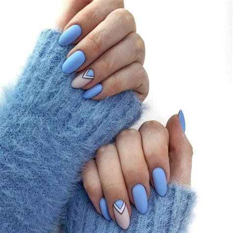 Голубой матовый маникюр | Manicura de uñas, Manicura, Manicura para ...