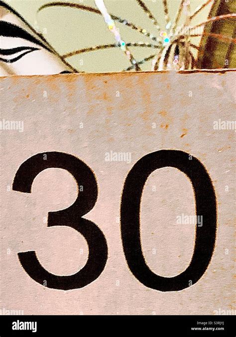 Black number 30 on white box Stock Photo - Alamy