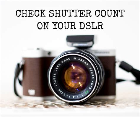 check shutter count   dslr