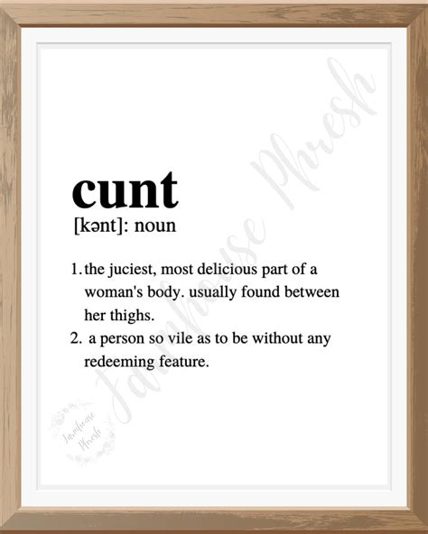 Cunt Definition Digital Download 8x10 PDF JPG - Etsy