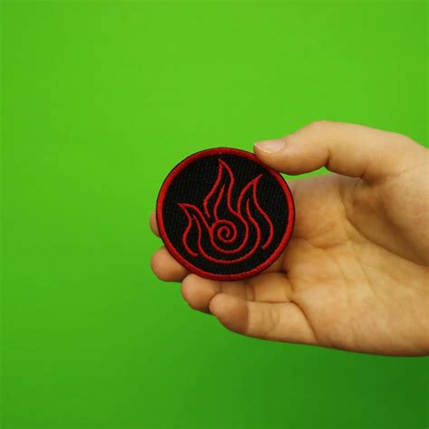 fire nation symbol  embroidered iron  patch