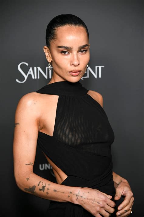 Zoë Kravitz Freed the Nipple in a Sheer Backless Dress for a Night Out