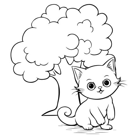 premium vector kitten pussy cat coloring book page  kids