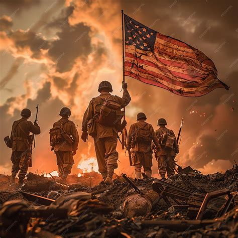 Imagens Da Segunda Guerra Mundial Para Imprimir - Soldados da Segunda Guerra Mundial erguendo a bandeira | Foto Premium