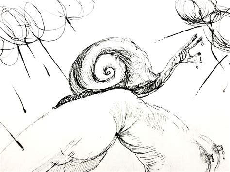 Salvador Dalí­ - Salvador Dali - Nude with Snail For Sale at 1stDibs