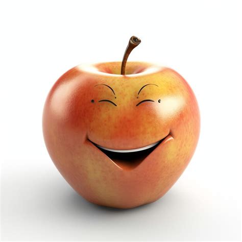 Premium AI Image | Smiling apple isolated white object