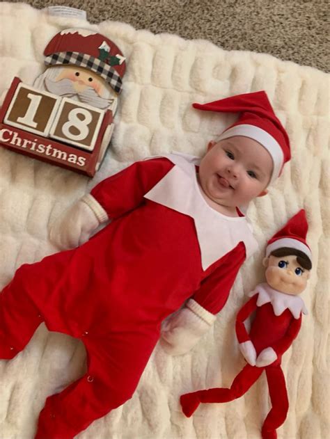 Real Baby Elf on The Shelf | Christmas baby pictures, Babies first ...