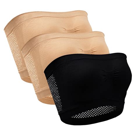 dlentnea womens  pack  size bandeau bra strapless bras seamless