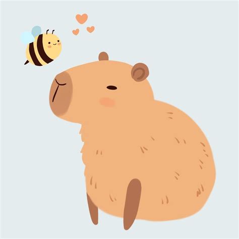 capybara  cute bee illustration bee cappy cute capybara