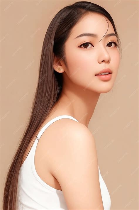 Premium Photo | Young Asian beauty woman with model long hair with