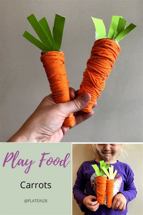 Play Food Carrots | Play food, Carrot craft, Diy crafts for kids