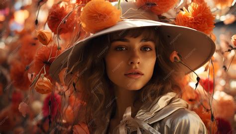 premium photo smiling beauty  nature autumn fashion model elegance