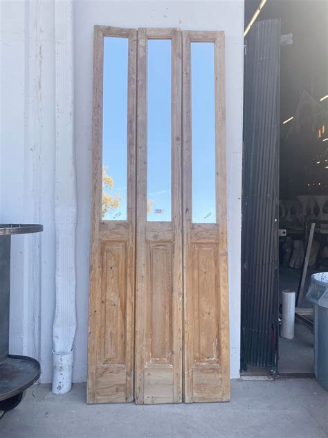 Set of 3 Antique Small Mirrored French Doors – Antiquities Warehouse