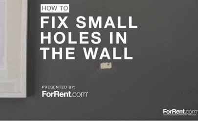 How to Fix Small Holes in the Wall