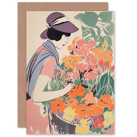 At the Flower Stall Watercolour Spring Bouquet Pastel Wife Her Mum