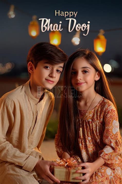 indian brother  sister celebrating happy bhai dooj
