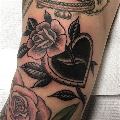 Heart And Rose Tattoo