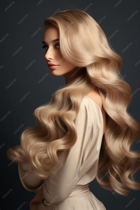premium photo  woman  long hair   long blonde hair