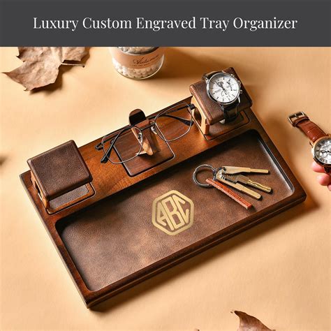 special gifts   custom docking station  men vanity tray wood