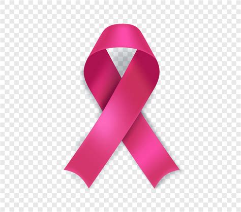 Breast cancer awareness symbol. Pink ribbon isolated on transparent ...