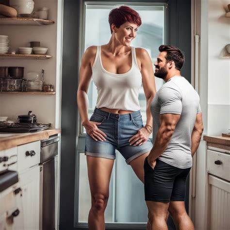 AI: tall woman with short boyfriend by eljoki on DeviantArt