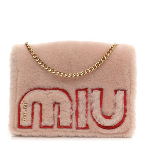 MIU MIU Shearling Goatskin Shoulder Bag 1107894 | FASHIONPHILE