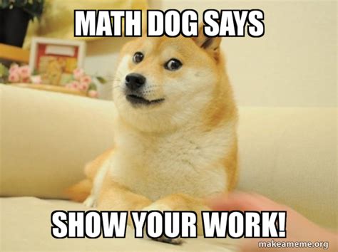 Math Dog says show your work! - Doge | Make a Meme