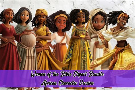 Women of the Bible Clipart Bundle - African Character Version, Cartoon