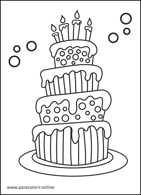 Desenhos de Feliz Aniversário Para Colorir Para Colorir