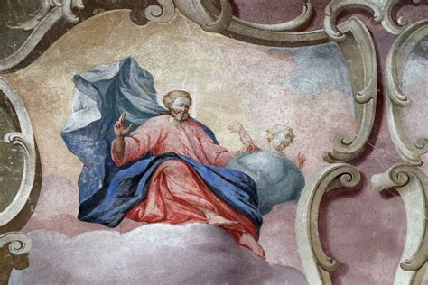 God the Father, Fresco on the Ceiling of the St John the Baptist Church ...