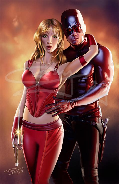 daredevil-elektra color by sanjun on DeviantArt