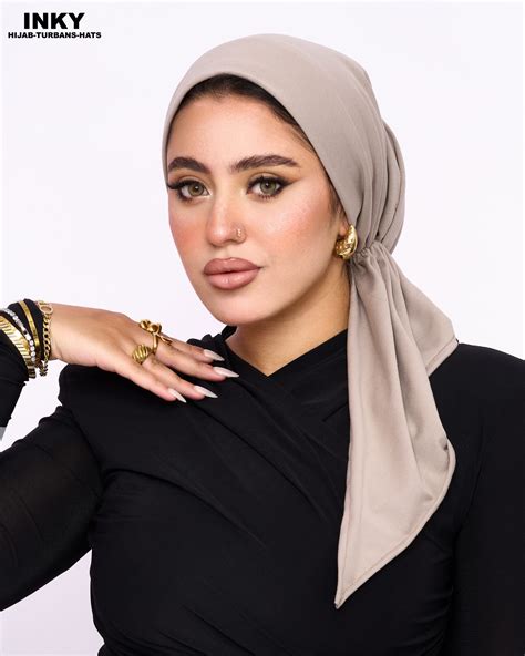 Elegant Pre-Tied Headscarves Nude - INKY TURBANS